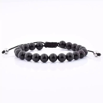 Black Bead Adjustable Bracelet