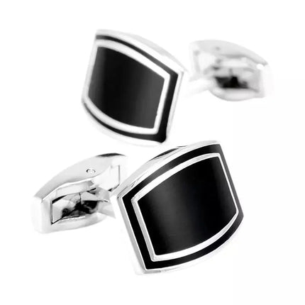 Black Enamel Oblong Cufflinks