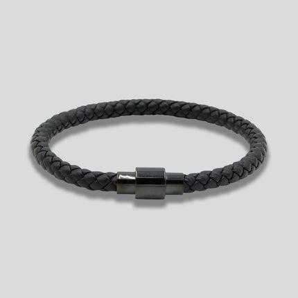 Black Genuine Leather Bracelet
