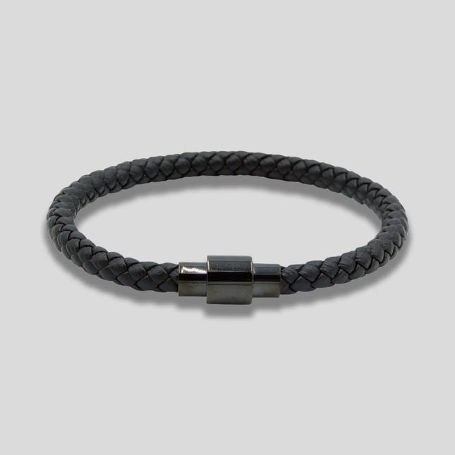 Black Genuine Leather Bracelet