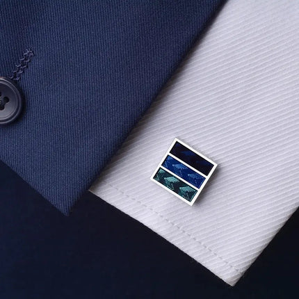Blue 3 Stripe Cufflinks
