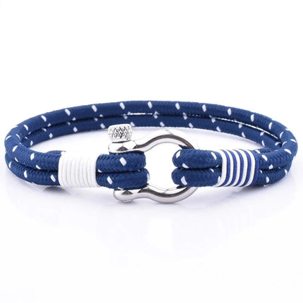 Blue Marine Shackle Rope Bracelet