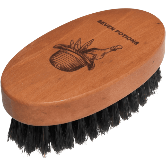 Beard Brush - Oval Shaped Pear Wood With Natural Bristles
