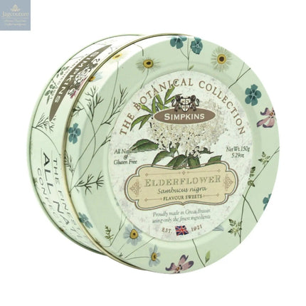Botanical tin of elderflower flavour travel sweets