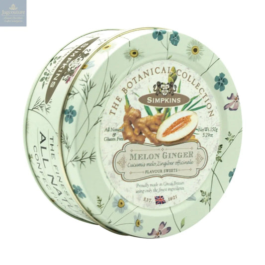 Botanical tin of melon & ginger flavour travel sweets