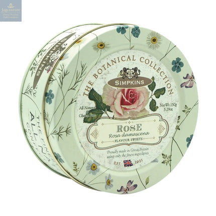 Botanical tin of rose flavour travel sweets
