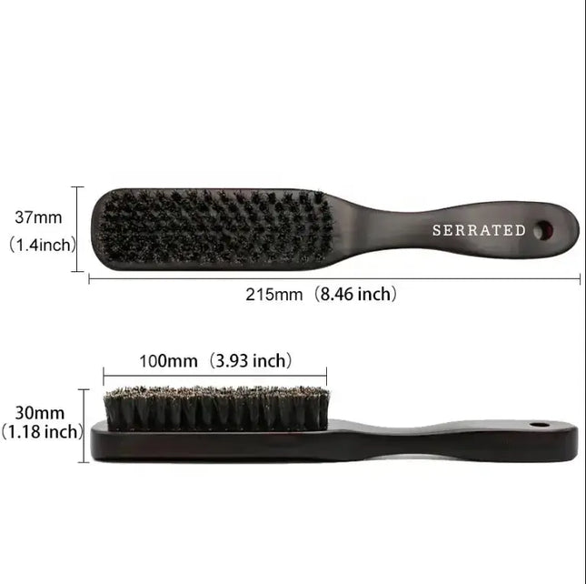 SERRATED XL Neck Duster Brush – Natural Boar Bristle Post-Trim Grooming