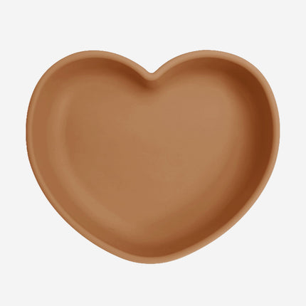 Bloom Bambini Silicone Heart Shaped Suction Plates in Brown