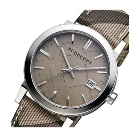 Burberry Ladies Watch The City 34mm Smoke Check Strap BU9118