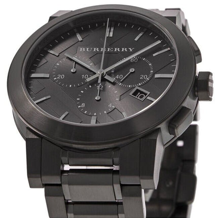 Burberry Men's Watch Chronograph The City 42mm Black PVD BU9354