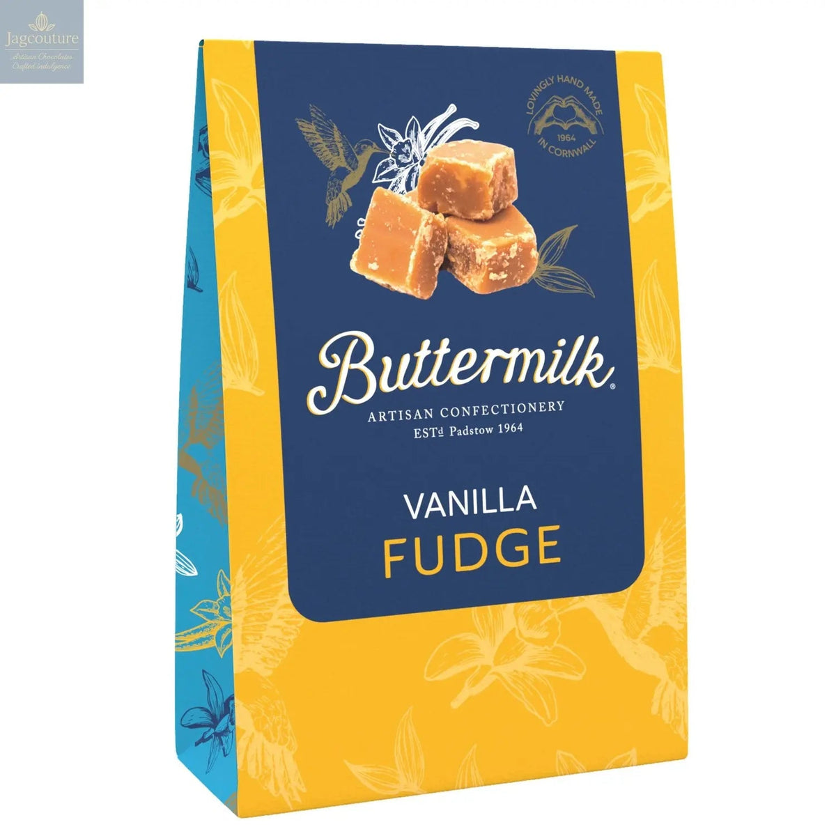 Buttermilk crumbly vanilla salt fudge in sharing box