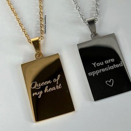 ‘Queen of my Heart’ Necklace - Gold/Silver - Double sided