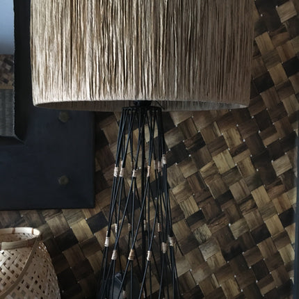 Wire and Raffia Lamp