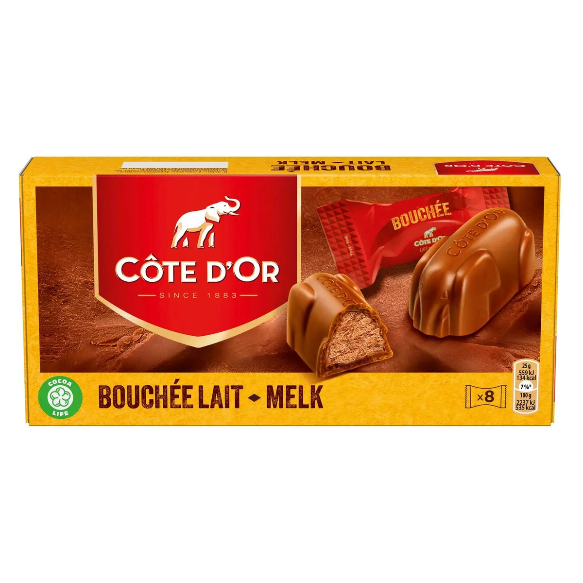 Cote d'Or milk chocolate bouchee filled with praline (25g x 8pc)
