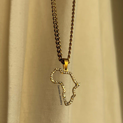 Africa ‘Atanda’ Gold Diamanté Outline Necklace - Limited Edition