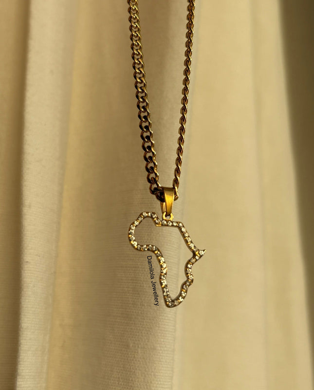 Africa ‘Atanda’ Gold Diamanté Outline Necklace - Limited Edition