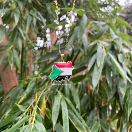 Sudan Flag Map Necklace 🇸🇩