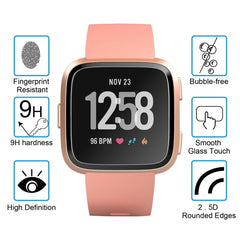 ENKAY Hat-Prince for  Fitbit Versa  0.2mm 9H Surface Hardness 2.15D Curved Edge Tempered Glass Screen Protector, CA0074A, CA0074B