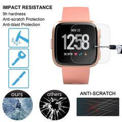 ENKAY Hat-Prince for  Fitbit Versa  0.2mm 9H Surface Hardness 2.15D Curved Edge Tempered Glass Screen Protector, CA0074A, CA0074B