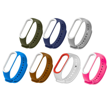 Colorful Silicone Watch Band for Xiaomi Mi Band 3 & 4 (Brown+White), CA0115A, CA0115B, CA0115C, CA0115D, CA0115E, CA0115F, CA0115G, CA0115H, CA0115I, CA0115J