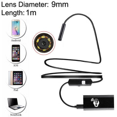 1.0MP HD Camera 30m Wireless Distance Metal WiFi Box Waterproof IPX67 Endoscope Snake Tube Inspection Camera with 6 LED for Android & iOS, Length: 1m, Lens Diameter: 9mm, Length: 1m