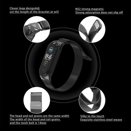 Mijobs Milan CS Screwless Buckle Metal Watch Band Case for Xiaomi Mi Band 3 & 4 & 5 & 6, Host not Included