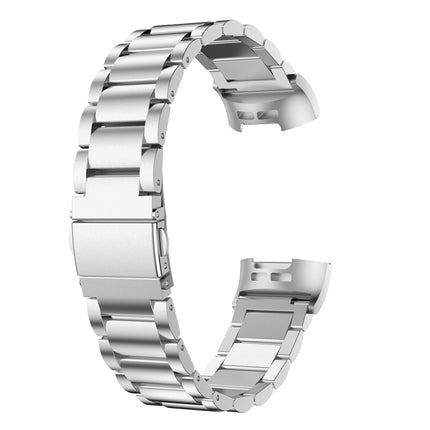 Three Beads Slingshot Buckle Solid Stainless Steel Watch Band for Fitbit Charge 3
