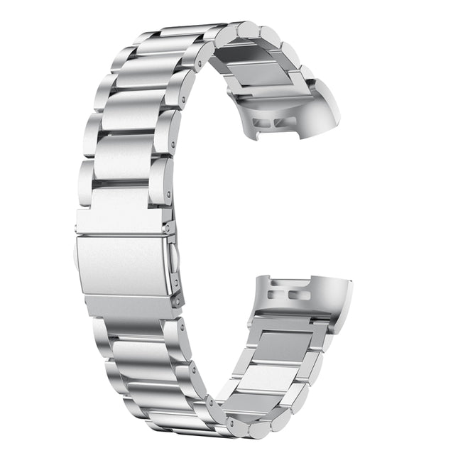 Three Beads Slingshot Buckle Solid Stainless Steel Watch Band for Fitbit Charge 3