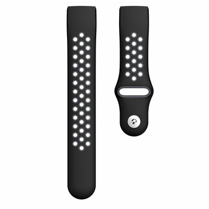 Two-color Round Hole Silicone Watch Band for Fitbit Charge 3, Watch Band Size:145-210mm