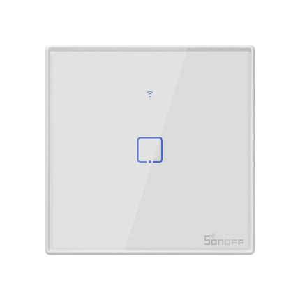 Sonoff T2 Touch 86mm Tempered Glass Panel Wall Switch Smart Home Light Touch Switch, Compatible with Alexa and Google Home, AC 100V-240V, EU Plug, 86mm/ 1 EUPlug