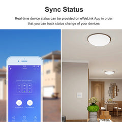 Sonoff T2 Touch 86mm Tempered Glass Panel Wall Switch Smart Home Light Touch Switch, Compatible with Alexa and Google Home, AC 100V-240V, EU Plug, 86mm/ 3 EU Plug