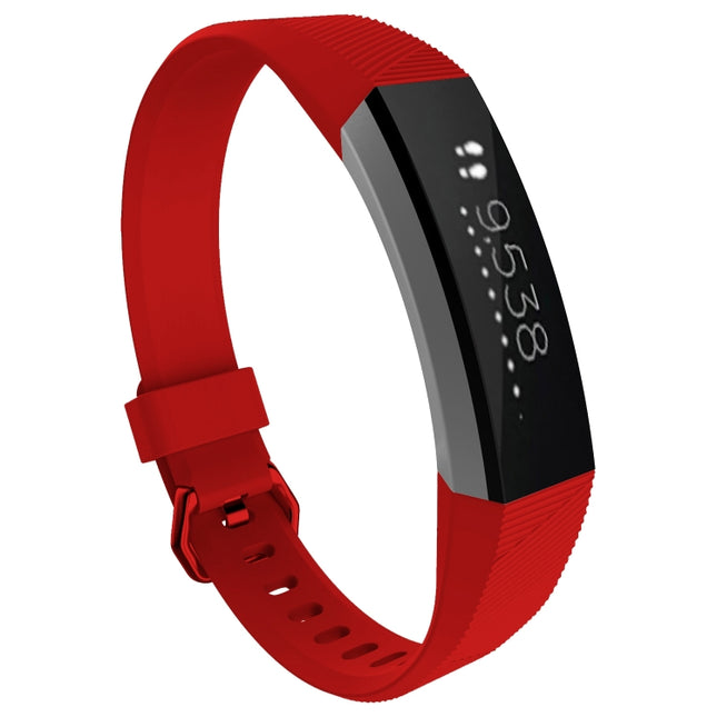 Solid Color Silicone Watch Band for FITBIT Alta / HR, Size: L(Brown), L