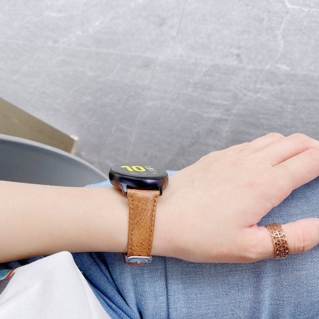 For Samsung Galaxy Watch 20mm Smart Watch Universal Double-sided Leather Small Watch Band, 20mm