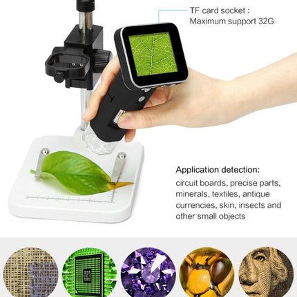 500X Zoom Magnifier 3MP Image Sensor USB Digital Microscope with 2.5 inch Screen & 8 LED & Professional Stand, Support TF Card, DMS-015M 500X