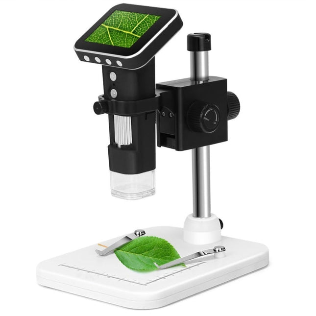 500X Zoom Magnifier 3MP Image Sensor USB Digital Microscope with 2.5 inch Screen & 8 LED & Professional Stand, Support TF Card, DMS-015M 500X