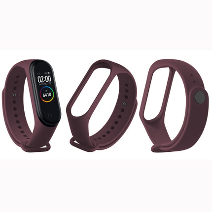 Pure Color Soft TPU  Watch Bands for Xiaomi Mi Band 4, Host Not Included, Black, Orange, Pink, Dark Blue, Wine Red