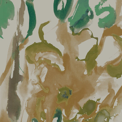 Watercolour Floral Wallpaper - Sand + Mint