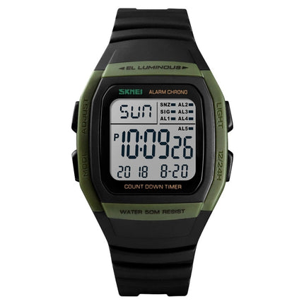 SKMEI 1278 Fashionable Outdoor 50m Waterproof Digital Watch Student Sports Wrist Watch Support 5 Group Alarm Clocks
