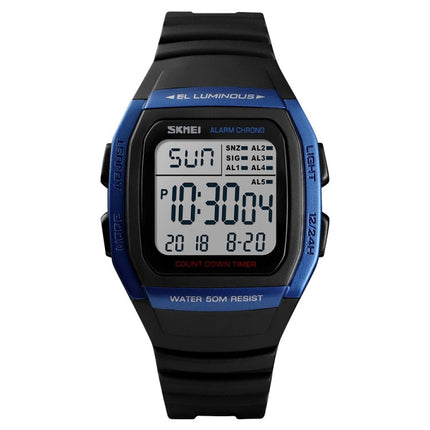 SKMEI 1278 Fashionable Outdoor 50m Waterproof Digital Watch Student Sports Wrist Watch Support 5 Group Alarm Clocks