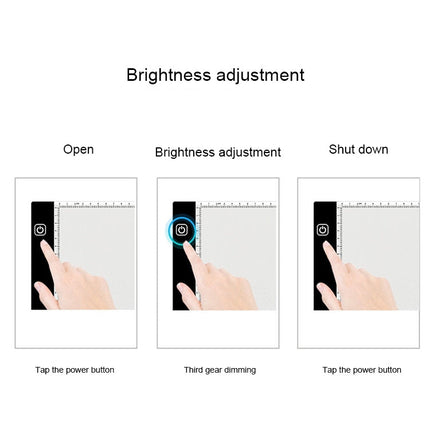 3.5W 5V LED USB Three Level of Brightness Dimmable A4 Acrylic Scale Copy Boards Anime Sketch Drawing Sketchpad, Copy Boards