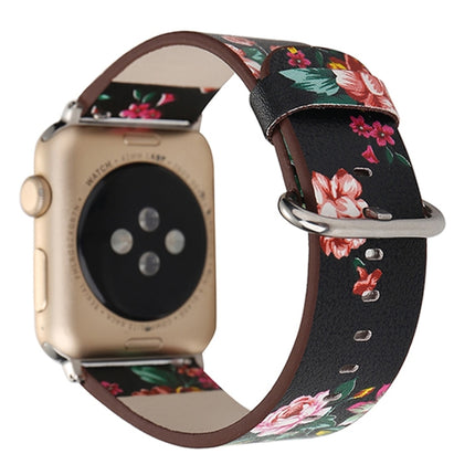 For Apple Watch Ultra 49mm&Watch Ultra 2 49mm / Series 10 46mm / 9&8&7 45mm / SE 3&SE 2&6&SE&5&4 44mm / 3&2&1 42mm Fashion Pastoralism Style Little Floral Pattern Women Watch Leather Watch Band