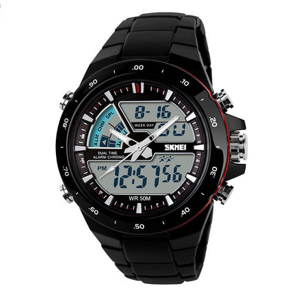 SKMEI 1016 Multifunctional Men Outdoor Sports Noctilucent Waterproof Double Digital Watch