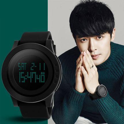 SKMEI 1142 Multifunctional Men Outdoor Sports Noctilucent Waterproof Silica Gel Digital Watch