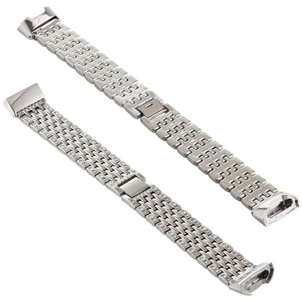 For Fitbit Charge 3 Diamond-studded Stainless Steel  Watch Band