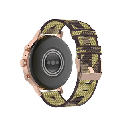 18mm Stripe Weave Nylon Wrist Strap Watch Band for Fossil Female Sport / Charter HR / Gen 4 Q Venture HR