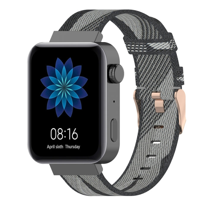 18mm Stripe Weave Nylon Wrist Strap Watch Band for Xiaomi Mi Watch, Garmin Vivomove 3s / Vivoactive 4s