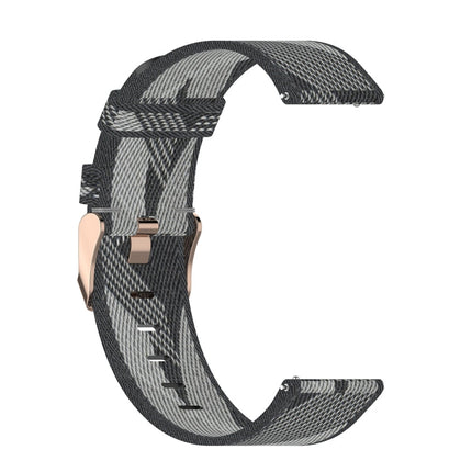 20mm Stripe Weave Nylon Wrist Strap Watch Band for Garmin Venu, Vivomove 3, Vivoactive 3, Forerunner 245 / 645
