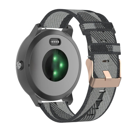 20mm Stripe Weave Nylon Wrist Strap Watch Band for Garmin Venu, Vivomove 3, Vivoactive 3, Forerunner 245 / 645