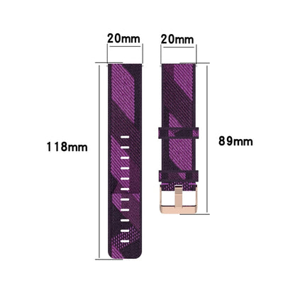 20mm Stripe Weave Nylon Wrist Strap Watch Band for Garmin Venu, Vivomove 3, Vivoactive 3, Forerunner 245 / 645