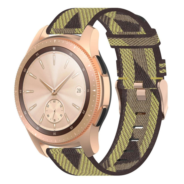 20mm Stripe Weave Nylon Wrist Strap Watch Band for Galaxy Watch 42mm, Galaxy Active / Active 2, Gear Sport, S2 Classic